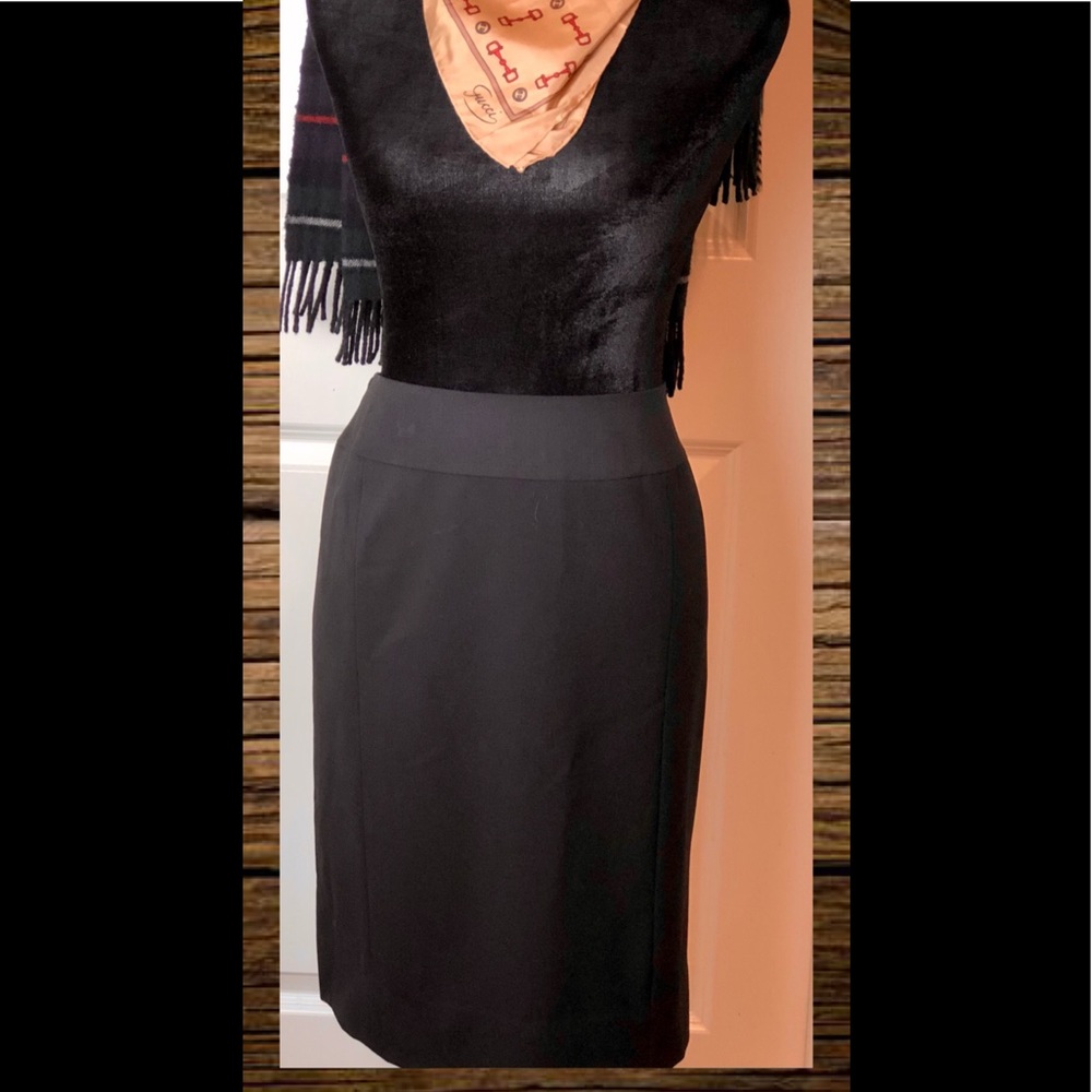 Lafayette 148 New York Black Pencil Skirt Size 14